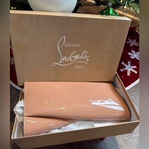 NEW Christian Louboutin Blush Patent Leather Clutch